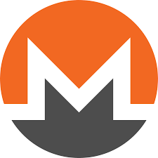 Monero XMR orange logo on black background